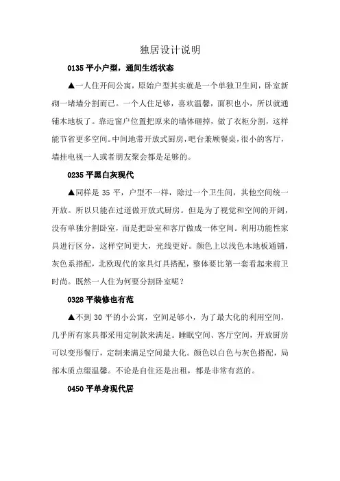 独居设计说明