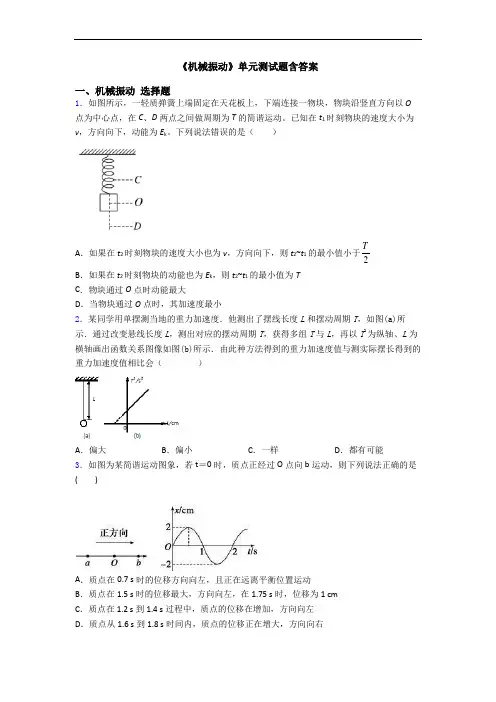 《机械振动》单元测试题含答案
