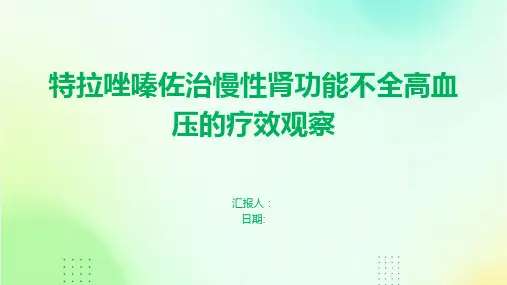 特拉唑嗪佐治慢性肾功能不全高血压的疗效观察