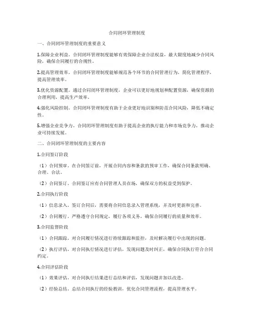 合同闭环管理制度