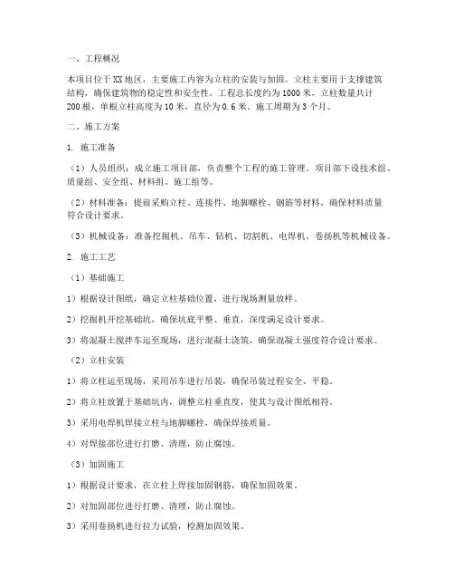 项目立柱工程施工方案