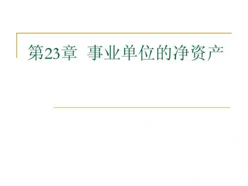 第23章  事业单位的净资产
