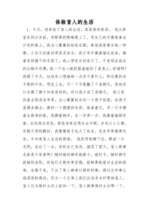 体验盲人的生活