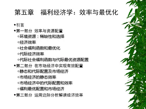 第五章  福利经济学：效率与最优化