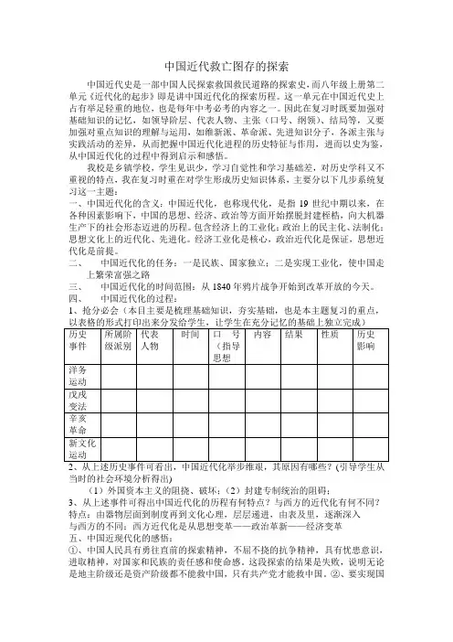 中国近代救亡图存的探索