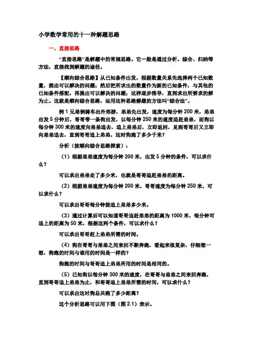 小学数学十一种解题思路