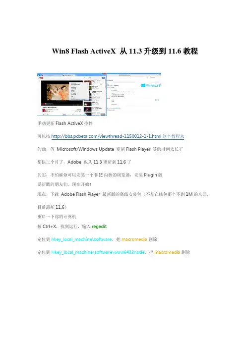 Win8 Flash ActiveX 从11.3升级到11.6教程