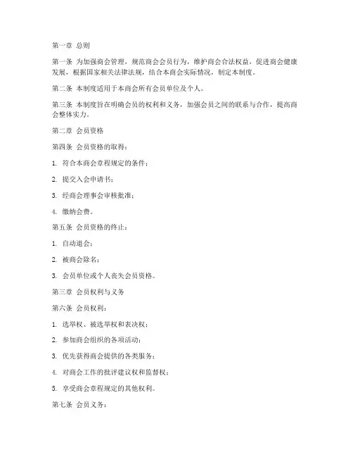商会会员管理制度模板