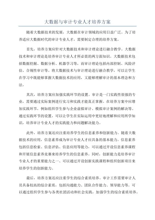 大数据与审计专业人才培养方案