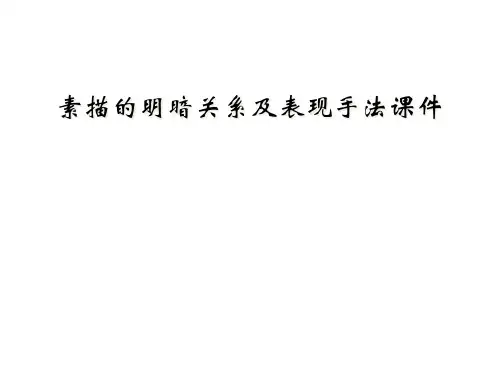 素描的明暗关系及表现手法课件