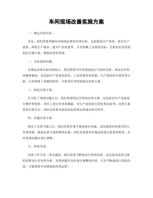 车间现场改善实施方案