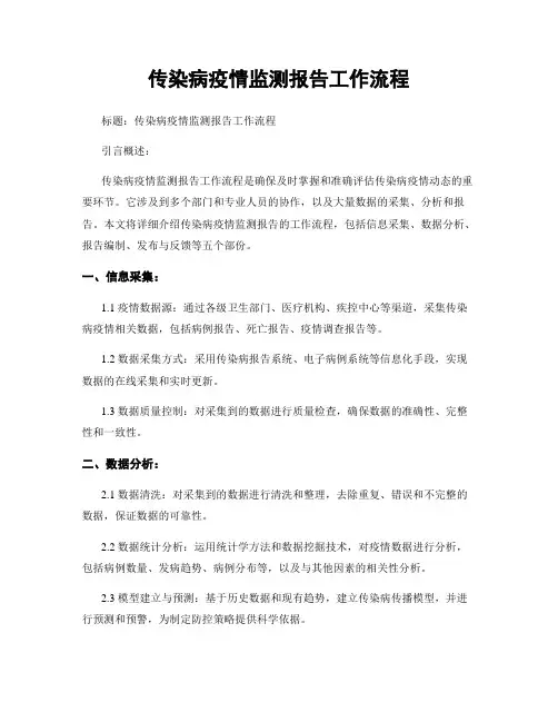 传染病疫情监测报告工作流程