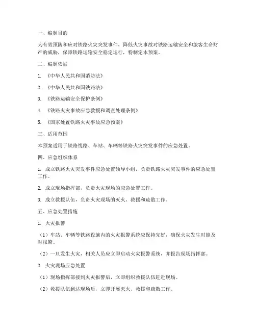 铁路火灾突发事件应急预案