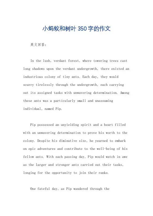 小蚂蚁和树叶350字的作文