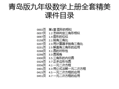 青岛版九年级数学上册全套精美课件