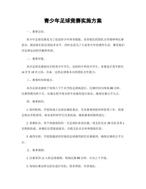 青少年足球竞赛实施方案
