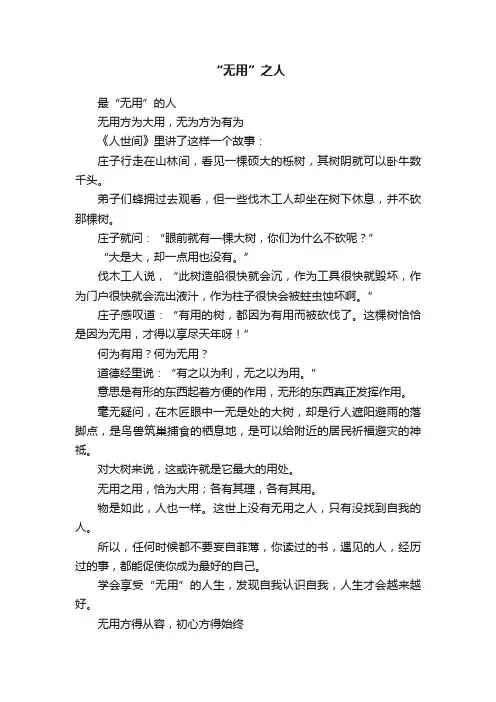 “无用”之人