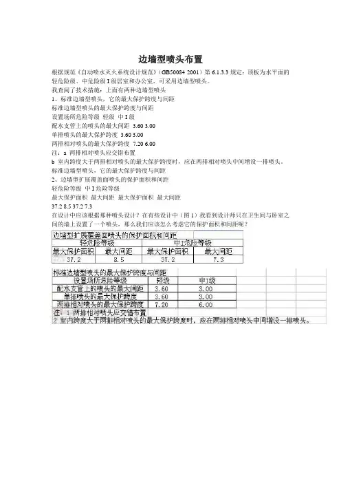 边墙型喷头布置