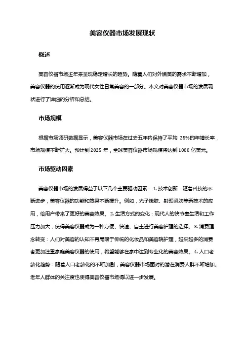 2024年美容仪器市场发展现状