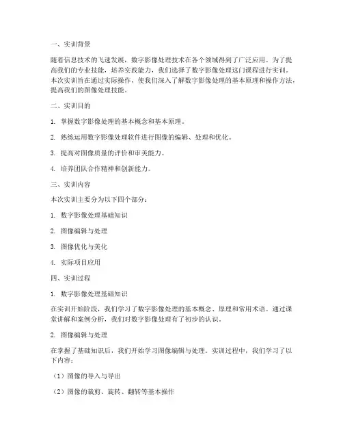 数字影像处理实训报告总结