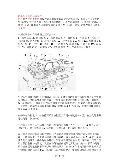 汽车车身设计word精品文档7页