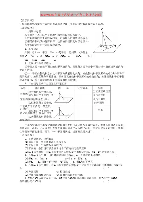 2019-2020年高考数学第一轮复习教案人教版