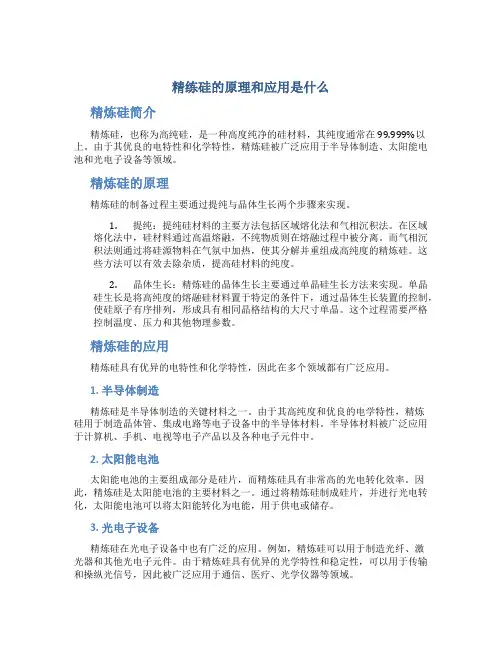 精练硅的原理和应用是什么