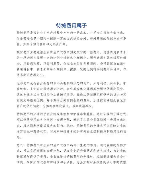 待摊费用属于