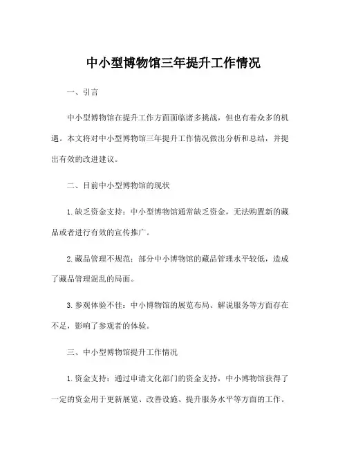 中小型博物馆三年提升工作情况