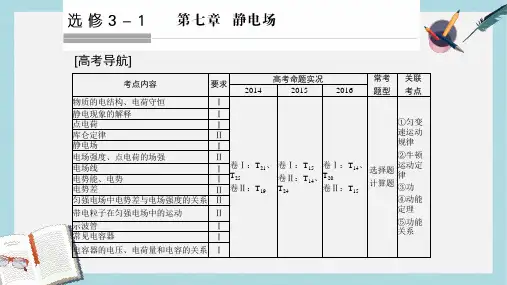 高考物理大一轮复习第七章静电场基次1电场的力的性质课件新人教版
