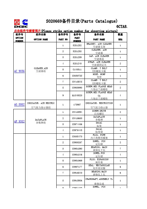 6C发动机零件图册