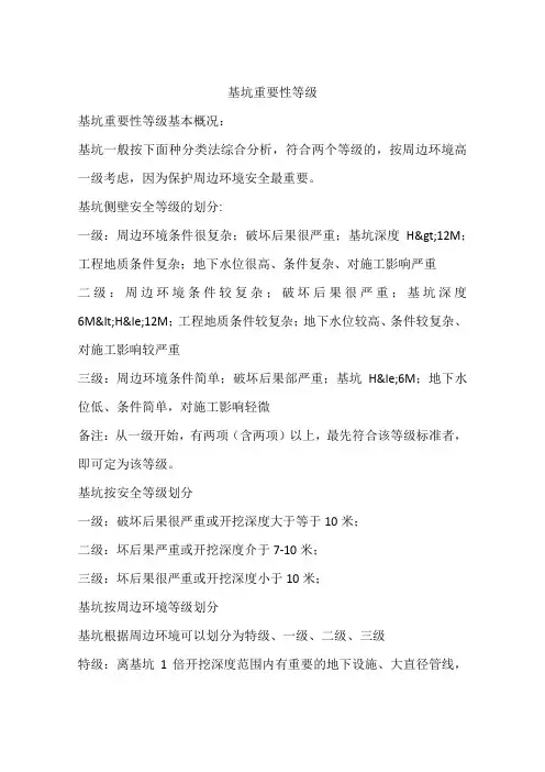 基坑重要性等级