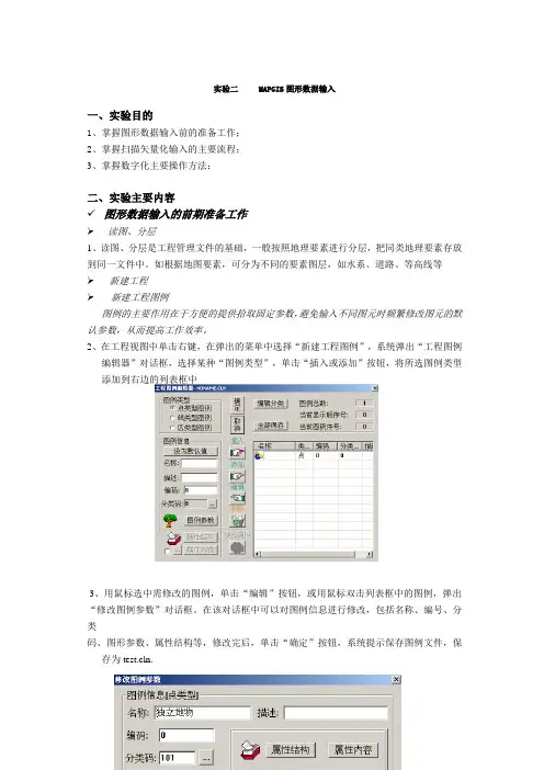 实验二---MAPGIS图形数据输入