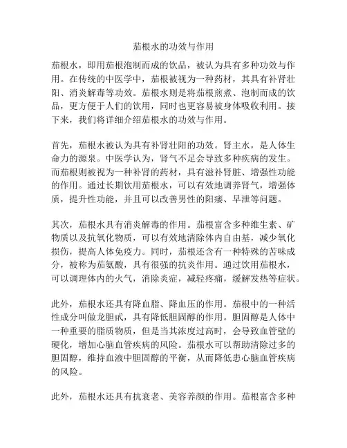 茄根水的功效与作用