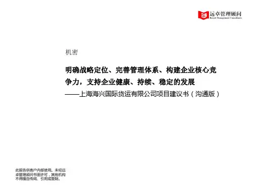 远卓-海兴-战略定位、完善管理体系、构建企业核心竞争力项目建议书