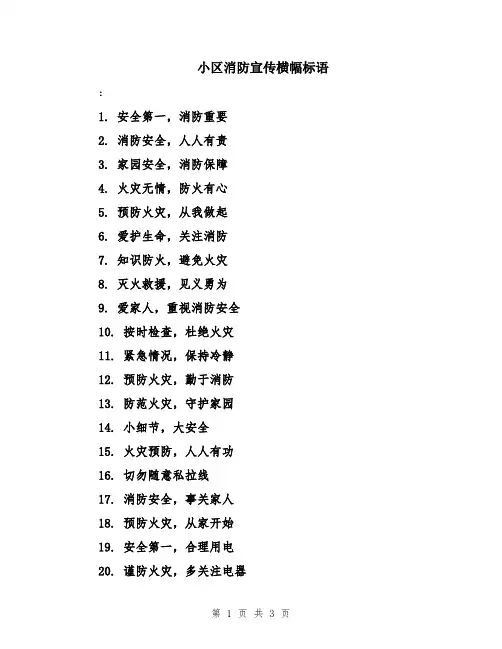 小区消防宣传横幅标语