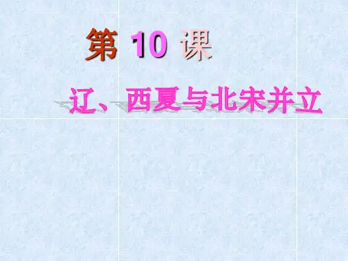 辽西夏与北宋并立