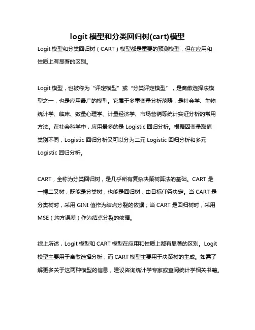 logit模型和分类回归树(cart)模型