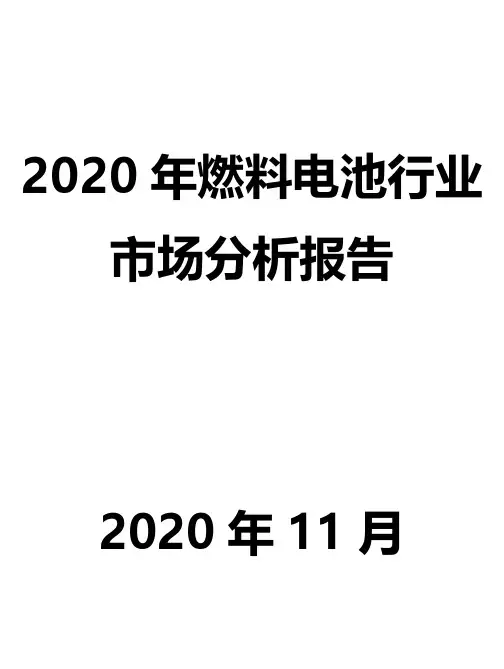 2020年燃料电池行业市场分析报告