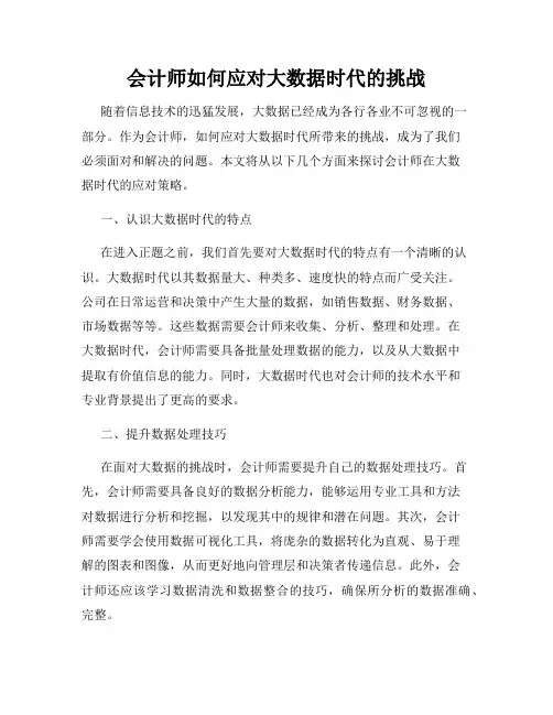 会计师如何应对大数据时代的挑战