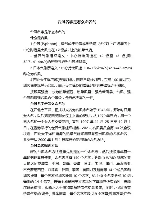 台风名字是怎么命名的