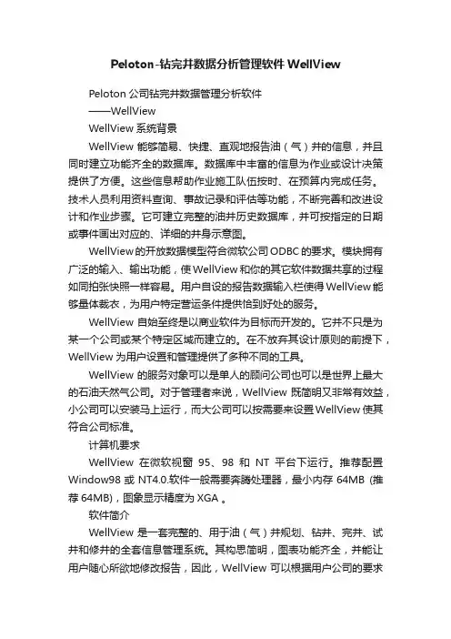Peloton-钻完井数据分析管理软件WellView