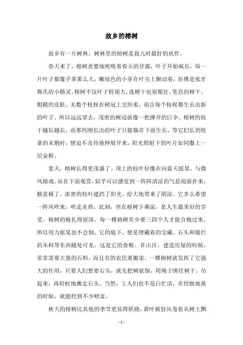 故乡的榕树