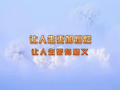 让人生更加灿烂PPT精品课件