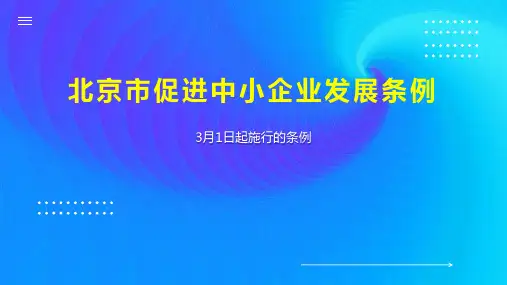 北京市促进中小企业发展条例