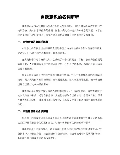 自我意识的名词解释