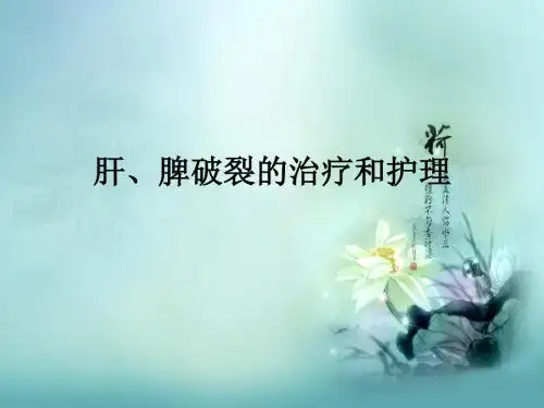 肝、脾破裂的治疗和护理ppt课件