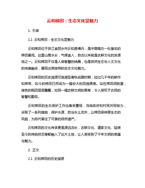 云和梯田：生态文化显魅力