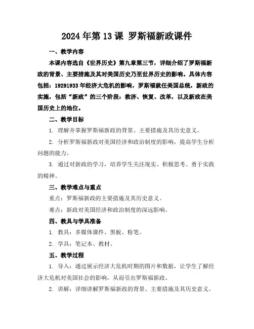 2024年第13课 罗斯福新政课件