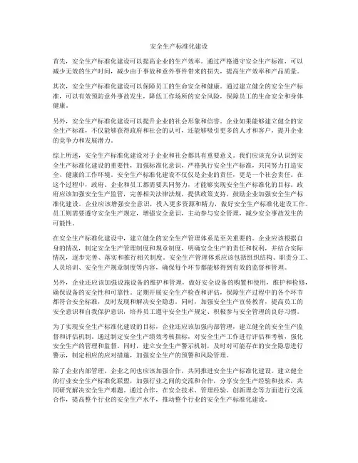 安全生产标准化建设